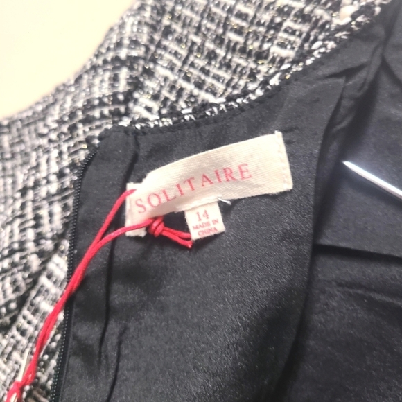 Solitaire Anthropologie Size 14 Tweed Pearl Lined Formal Event Dress W/ … - Picture 9 of 9